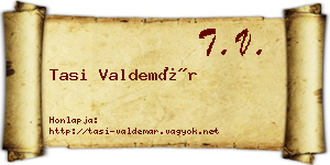 Tasi Valdemár névjegykártya